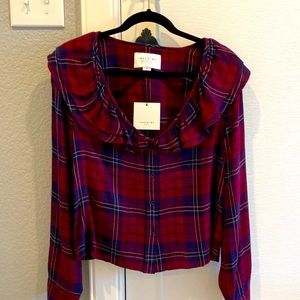 The Shirt plaid ruffle top